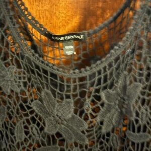 Lane Bryant Black Lace Overlay Top
